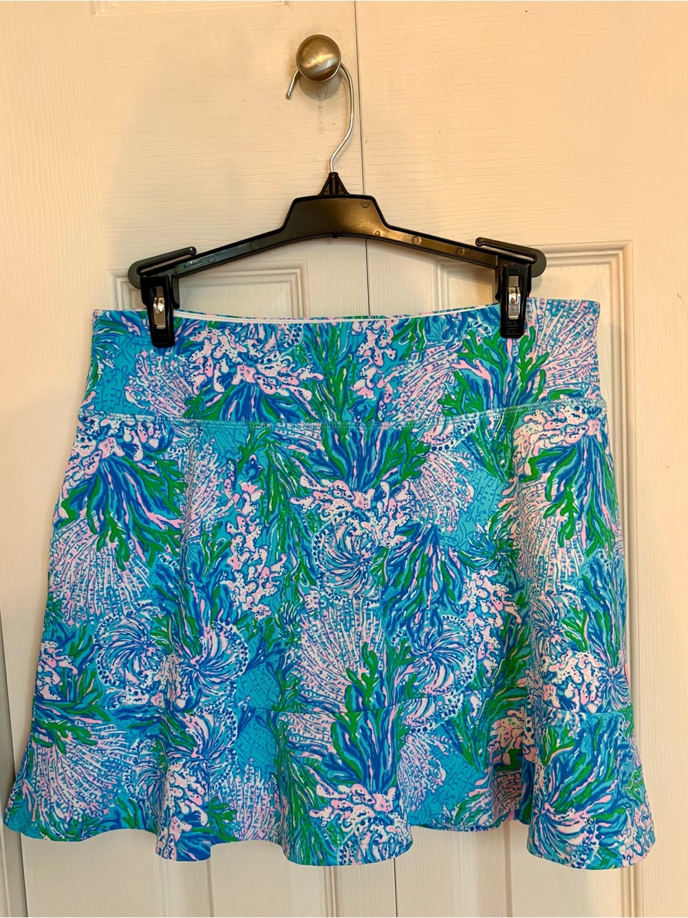 Lilly Pulitzer Blue Floral Skort with Pink & Green Accents